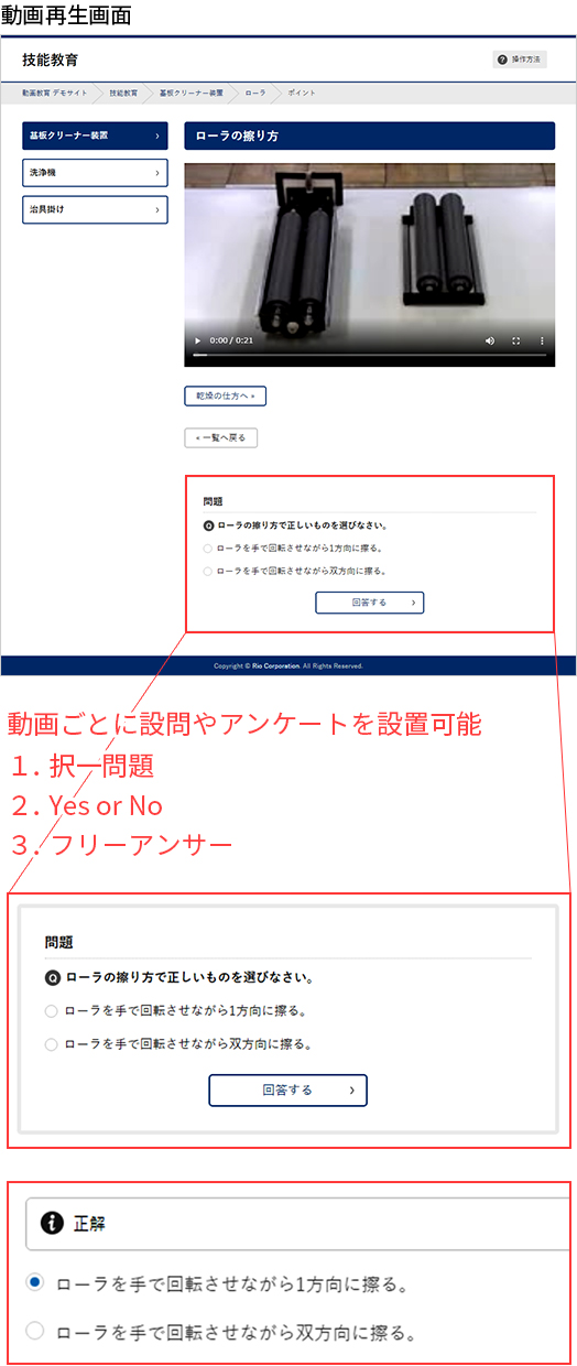 設問やアンケートで理解度を確認